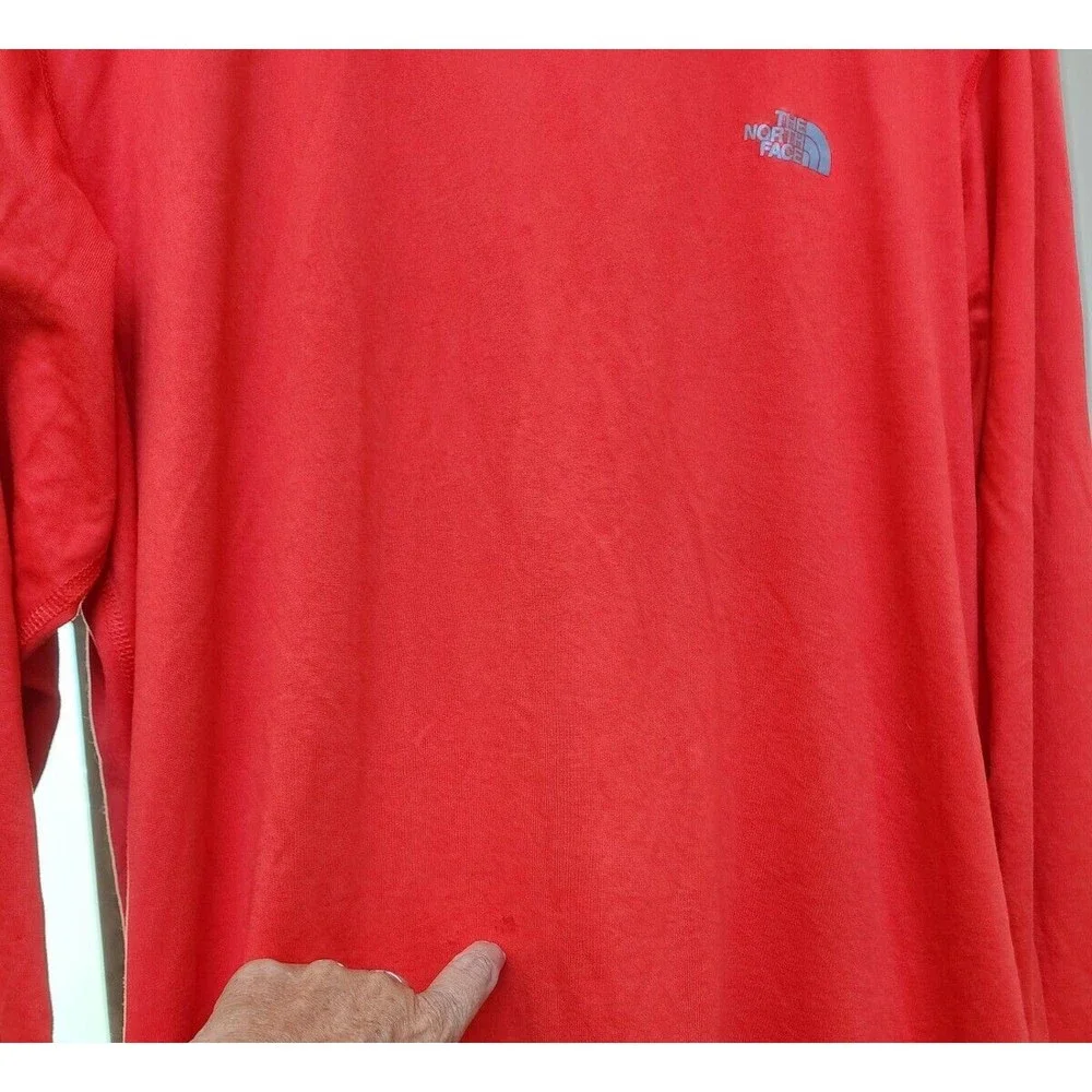 The North Face Poly Long Sleeve Shirt Red/Orange XL Athletic Workout Sports